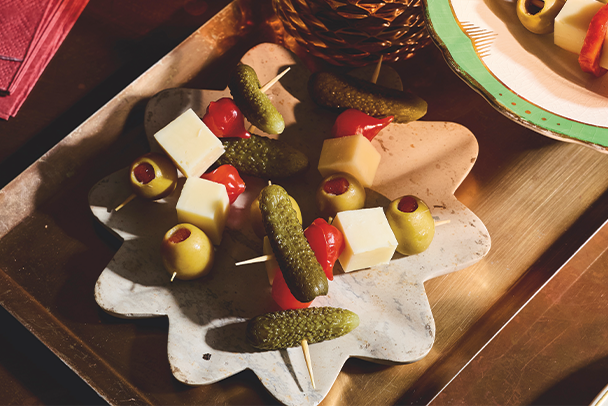 Cheese & Olive Tapas Skewers