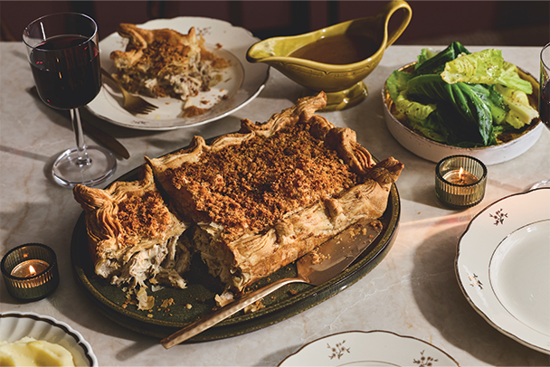 No.1 Turkey, Chicken and Duck pie with a champagne sauce