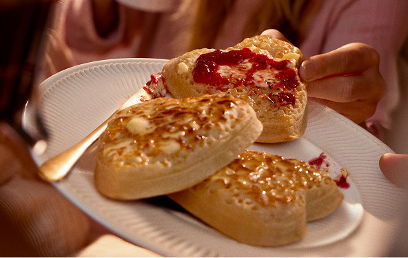 4 Love Heart Crumpets