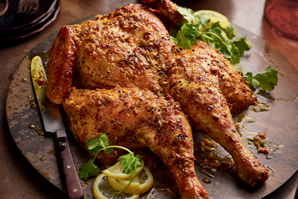 No.1 Curried Spatchcock with Coronation Sauce, Coriander & Coconut Sprinkle