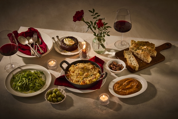 Valentine’s food decoration on table