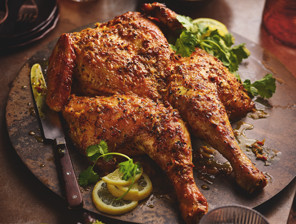 No.1 Curried Spatchcock with Coronation Sauce, Coriander & Coconut Sprinkle